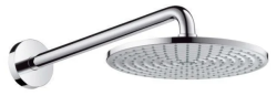 Верхний душ Hansgrohe Raindance S 240 Air, с держателем, настенный монтаж, круглый, с 1 режимом, размер 24 см, нержавеющая сталь, цвет хром, для душа/ванной