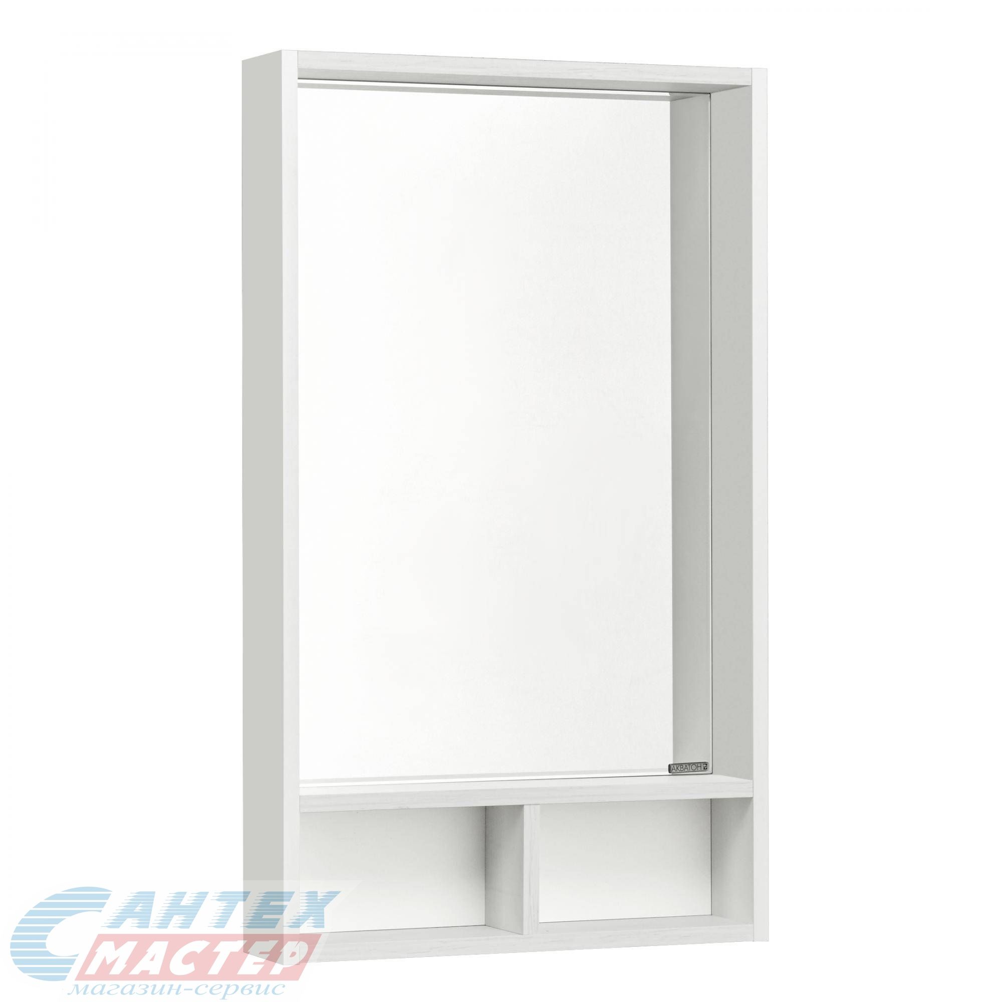 Шкаф зеркальный Акватон Йорк 50 белый глянцевый выбеленное дерево для ванны 1A170002YOAY0