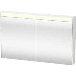 Зеркальный шкаф Duravit Brioso, 102х76х14,8 см, подвесной, цвет: белый глянец, зеркало с подсветкой LED/ЛЭД, выключатель/розетка, с 2 распашными дверцами/двухстворчатый, 2 стеклянные полки, прямоугольный
