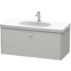 Тумба под раковину Duravit Brioso, 102х46,9х45,2 см, подвесная, 1 выдвижной ящик, ДСП, цвет: бетонно-серый, шкафчик навесной, механизм доводчика, прямоугольная, правая/левая, для раковины D-Code, в ванную комнату