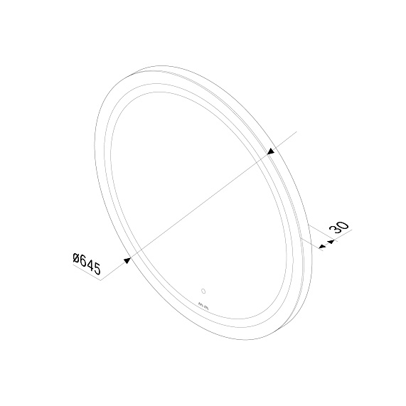 Зеркало Am.Pm X-Joy 650х650х30 см с LED/ЛЕД-подсветкой, круглое, с ИК- сенсором, выключатель сенсорный, для ванны, навесное/подвесное/настенное