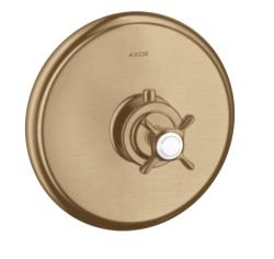 Смеситель для душа Axor Montreux Ecostat E, термостатический, с крестообразной рукояткой, скрытого/настенного монтажа, без излива/шланга/лейки, круглый, латунный, цвет шлифованная бронза, с термостатом, встроенный/встраиваемый/термостатный Смеситель для душа Axor Montreux Ecostat E, термостатический, с крестообразной рукояткой, скрытого/настенного монтажа, без излива/шланга/лейки, круглый, латунный, цвет шлифованная бронза, с термостатом, встроенный/встраиваемый/термостатный