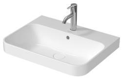 Раковина DURAVIT Happy D.2 Plus 60х46х19,5 см, накладная, прямоугольная, санфарфор, цвет белый, 1 отверстие под смеситель, слив/перелив