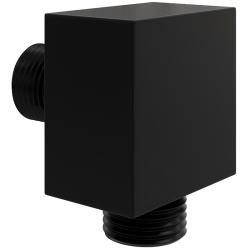 Шланговое подключение WasserKRAFT Abens, латунь, без держателя ручного душа, резьбовое соединение, настенное, для душа/ванной, цвет черный матовый