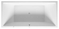 Ванна Duravit Vero Air 190х90 см гидромассажная, встраиваемая, акриловая, цвет: белый, с ножками/сливом-переливом, без фронтальной панели, прямоугольная, с системой гидромассажа Air-System, c одним наклоном для спины