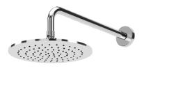 Верхний душ Cezares Nautic 300 мм с держателем 350 мм хром, настенный монтаж, круглый, нержавеющая сталь, для душа/ванной