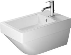 Биде подвесное Duravit Vero Air, 37х57х30 см, цвет белый, санфарфор, прямоугольное, горизонтальный выпуск (в стену), слив-перелив, 1 отверстие для смесителя