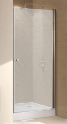 Душевая дверь Cezares Eco, 60х190 см текстурное стекло/профиль хром, в нишу, универсальная установка, текстурное закаленное стекло, распашная