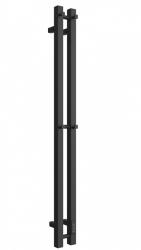 Полотенцесушитель Двин X-2 plaza neo 120/8 (электрический, К, диммер, квадрат, черный матовый), без полки, электрический, нижнее правое/нижнее левое подключение, из нержавеющей стали, форма I-образная, настенный, цвет черный матовый