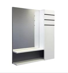 Зеркальный шкаф Comforty Нарва-70-2, 70х80х15,5 см подвесной, цвет белый матовый, зеркало, с 1 распашной дверцей/полки, механизм плавного закрывания, прямоугольный