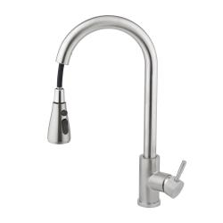 Смеситель для кухни/мойки AQUEDUC однорычажный, поворотный, высокий излив, керамический, длина 180 мм, высота 250 мм, нержавеющая сталь 345320