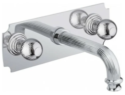 Смеситель для раковины Cezares Olimp, встраиваемый, двухвентильный, длина излива 175 мм, неповоротный, керамический, латунь, цвет хром, без донного клапана, внутренний/скрытый монтаж