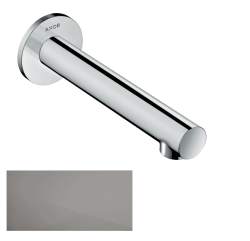 Излив для ванны Axor Uno прямой, без переключателя на душ, настенный, неповоротный, латунь, цвет: полированный черный хром, округлый, длина излива 17,5 см, встраиваемый/встроенный, для смесителя/ванны/ванной/душевой, без смесителя