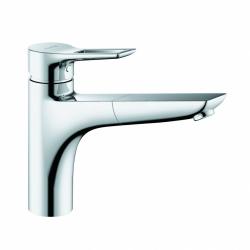 Смеситель для кухни/мойки KLUDI MIX, однорычажный, латунный, с выдвижным поворотным изливом 110°, длина излива 235 мм, латунь, цвет хром