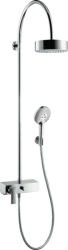 Душевая система Axor Citterio Showerpipe 180 1jet, высота 115,1 см, цвет: хром, комплект: верхний душ/ручной душ/однорычажный смеситель для душа/шланг для душа/держатель для душа, наружного монтажа, настенная, латунная