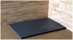 Душевой поддон RGW Stone Tray ST-G, 80х180х2,5 см, прямоугольный, из искусственного камня, низкий, цвет: графит, с антискользящим рельефным покрытием, без бортика