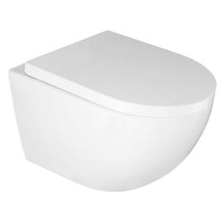 Унитаз подвесной Azario ORMI 490х360х365 безободковый, система смыва Торнадо, с быстросъемным сиденьем микролифт AZ-0253VD