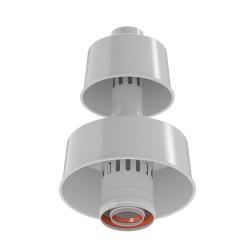 Оголовок с ветрозащитой Okseler D80/125 белый, алюминивый, для дымохода