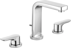 Смеситель для раковины/умывальника KLUDI PURE&SOLID двухвентильный, неповоротный, длина излива 130 мм, латунь, цвет хром