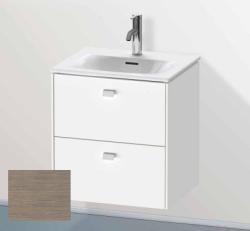 Тумба под раковину Duravit Brioso, 52х41,9х55,3 см, подвесная, 2 выдвижных ящика, ДСП, цвет: дуб терра/хром, шкафчик навесной, механизм доводчика, прямоугольная, правая/левая, в ванную комнату