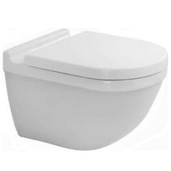 Унитаз Starck 3  54х36 см, подвесной, цвет белый, санфарфор, овальный, горизонтальный (прямой) выпуск, под скрытый бачок, ободковый, антивсплеск, без сиденья, для туалета/ванной комнаты