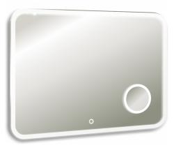 Зеркало Azario Эльза, 100х80 см, с LED/ЛЕД-подсветкой, с диммером, с подогревом, прямоугольное, выключатель сенсорный, для ванны, навесное/подвесное/настенное