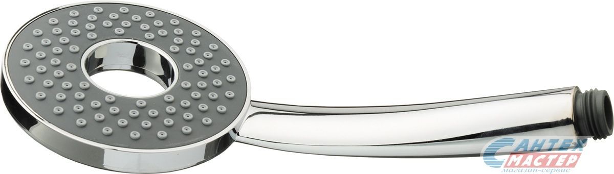 Лейка душевая Melodia Standard 100 мм L236 мм ручная, круглая, 1 режим, хром/серый, ABS пластик, для душа/ванной MKP20534