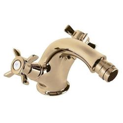 Смеситель для биде Cezares Lord, двухвентильный, низкий, длина излива 109 мм, неповоротный, керамический, латунь, цвет бронза, с донным клапаном