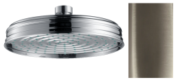 Верхний душ AXOR Montreux Classic 180 1jet, ½’, настенный/потолочный монтаж, круглый, с 1 режимом, размер 18 см, металлический, цвет: полированный никель, для душа/ванной