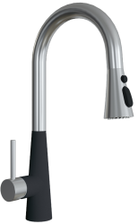 Смеситель для кухни Florentina Вита Pro, однорычажный, выдвижной, керамический, с высоким изливом, высота излива 22,1 см, латунь, цвет антрацит