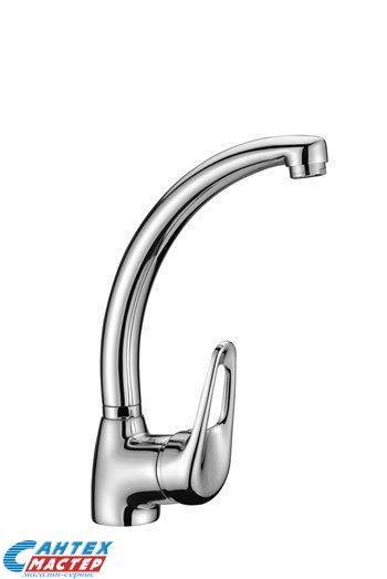 Смеситель для кухни/мойки Lemark Luna однорычажный, керамический, с изливом, длина 165 мм, латунь, цвет хром, кухонный, хромированный, вертикальный, однорукий, одноручный, однозахватный, одноручковые, кран, комплект, сантехника