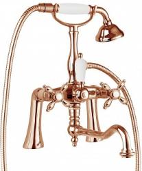 Смеситель для ванны/душа Cezares Nostalgia, на борт ванны, двухвентильный, поворотный, длина 285 мм, керамический, латунь, цвет бронза
