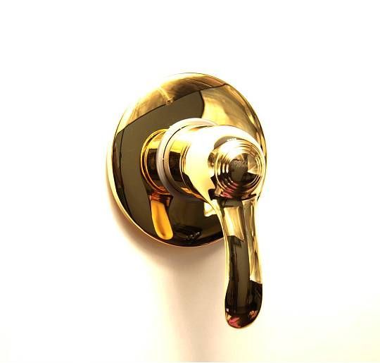 Смеситель для душа Webert Aurora однорычажный, скрытого монтажа, керамический, настенный, без излива/шланга/лейки, латунь золото