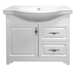 Тумба Loranto Janet 80, с раковиной Классик (SL) 80, 81х52,5х88 см, напольная, распашная дверца/выдвижные ящики, ЛДСП/МДФ, прямоугольная, раковина (Классик (SL) 80), прямоугольная, цвет белый, керамика