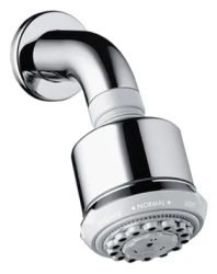 Верхний душ Hansgrohe Clubmaster 3jet EcoSmart, настенный монтаж, круглый, с 3 режимами, размер 8,5 см, пластиковый, цвет хром, для душа/ванной