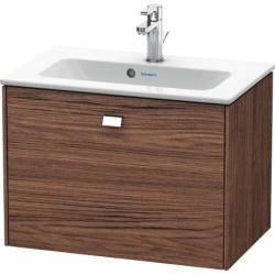 Тумба под раковину Duravit Brioso, 62х38,9х44,2 см, подвесная, 1 выдвижной ящик, ДСП, цвет: орех темный/хром, шкафчик навесной, механизм доводчика, прямоугольная, правая/левая, в ванную комнату
