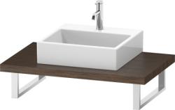 Столешница Duravit Brioso, для консоли, консольное полотно, 80х55 см, ДСП, прямоугольная, цвет: орех темный,  для одной раковины/умывальника/рукомойника, 1 вырез под раковину, установка по центру