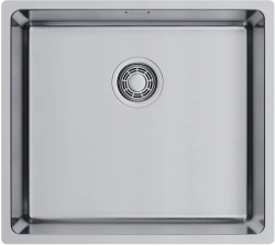 Мойка кухонная Omoikiri Tadzava 49-U/I-IN ULTRA 15, 44х49 см, врезная, из нержавеющей стали, прямоугольная, цвет нержавеющая сталь, без отверстия под смеситель, без крыла, слив-перелив, врезная под столещницу, для кухни
