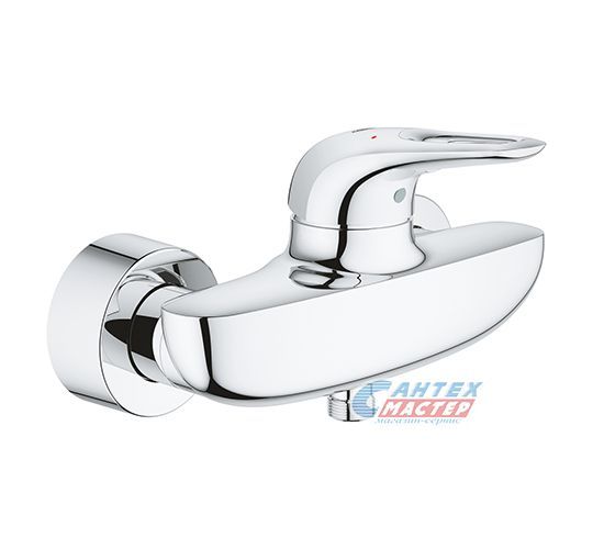 Смеситель для душа Grohe Eurostyle New однорычажный, керамический, настенный, без излива/шланга/лейки, латунь хром