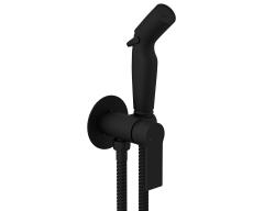 Смеситель с гигиеническим душем Cersanit BRASKO BLACK встраиваемый однорычажный черный, на стену, латунный, керамический