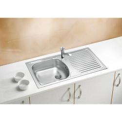 Мойка кухонная ALVEUS BASIC 170 LEI-90 NEW 78х43,5х14 см, слив 90, врезная, с крылом, нержавеющая сталь, прямоугольная, цвет нержавеющая сталь (LEI), без отверстия под смеситель, площадка под смеситель, в комплекте с сифоном 1130550