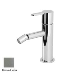 Смеситель для биде Cezares Leaf, однорычажный, низкий, длина излива 105 мм, неповоротный, керамический, латунь, цвет стальной матовый, с донным клапаном