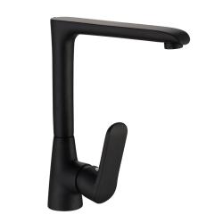 Смеситель для кухни/мойки Melodia Heavy Metal однорычажный, поворотный излив, керамический, высота 237 мм, длина 171 мм, латунь, цвет черный, без подводки, высокий MDV35615bk