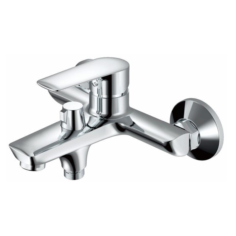 Смеситель для ванны/душа HAIBA однозахватный, хромированный, настенный, излив литой 179 мм, неповоротный, латунь, цвет хром