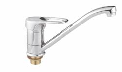 Смеситель для кухни/мойки Ekko, однорычажный, поворотный, керамический, длина излива 196 мм, силумин, цвет хром