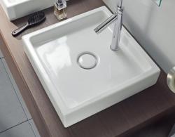 Раковина DURAVIT Starck 1, 47х47х10 см, накладная, квадратная, санфарфор, цвет белый, 1 отверстие под смеситель, без перелива