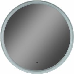 Зеркало Континент "Planet white Led", 70х70 см, с LED/ЛЕД-подсветкой, цвет рамы: белый, круглое, выключатель бесконтактный, для ванны, навесное/подвесное/настенное
