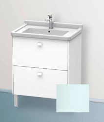 Тумба под раковину Duravit Brioso, 62х46,9х69,3 см, напольная, цвет: светло-голубой, 2 выдвижных ящика, ДСП, прямоугольная, левая/правая, для раковины D-Code, в ванную комнату