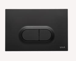 Кнопка смыва Vitra Loop О, прямоугольная, цвет: черный матовый, пластик, клавиша управления для сливного бачка, инсталляции унитаза, двойная, механическая, панель, универсальная, размер 244х165х8 мм, скрытое размещение