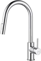 Смеситель для кухни/мойки Aquatek Европа однорычажный, вытяжной/поворотный излив, длина излива 229 мм, латунный, цвет хром